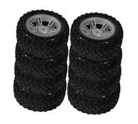 Toyvian 8pcs Hollow Rubber Toy Car Wheels for Kids DIY Assembly Small Tire Accessories for Craft Projects and Science Activities