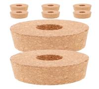 Toyvian 8pcs Hydroponic Vase Cork Lids with Center Hole for Glass Planters Reusable Cork Stoppers Supporting Stem Growth Suitable for Propagation and Watergrown Plants