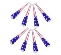 Toyvian 8pcs Inflatable Baseball Bats PVC Lightweight Durable American Flag Design Party Game Accessories for Sports Decor and Cheerleading Activities