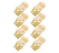 Toyvian 8pcs Large Capacity Golden Plastic Candy Storage Boxes Crown Shaped with Big Organizer Space and Gold Foil Gift Bags for Selfservice Guest Stations and Wedding Shower