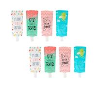 Toyvian 8pcs Leak Proof Refillable Travel Lotion Dispensers Plastic Empty Lotion Bags Squeezable Shampoo Containers for Toiletries Travel Use