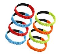 Toyvian 8pcs Legged Race Bands Elastic Tie Set, Sturdy Flexible Leg Straps 4 Colors (red, Blue, Green, Orange), Outdoor Field Day Competition Game for Family Team Building and Boys