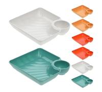 Toyvian 8pcs Lightweight Pp Dumpling Plate with Sauce Compartments, Easy to Carry Serving Dish for Sushi, Snacks, and Appetizers, for Dining and Entertaining