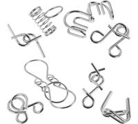 Toyvian 8pcs Metal Brain Teaser Puzzle Set for Seniors - Cognitive Activity Games for Alzheimer’S Patients, Elderly Sensory for Prevention and Mental Stimulation