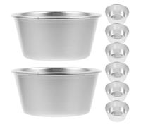 Toyvian 8pcs Mini Cake Pans Pudding Cups Round Carbon Steel Non Stick Versatile Quick Cleanup Elegant Baking Enthusiasts Home Baking Afternoon Tea Snacks