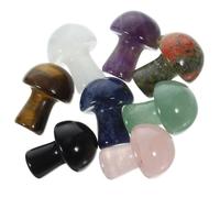 Toyvian 8pcs Mini Crystal Mushroom Decoration, Non-Fading Small Crystal Crafts for Home and Office, Delicate and Unique Miniature Mushroom Decor for DIY Crafts and Stylish Display