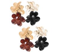 Toyvian 8Pcs Mini Flower Claw Hair Clips Small Jaw Clips for with, Ivory, Caramel, Black Colors Suitable for Thick Hair Styling and Everyday Use