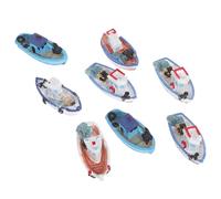 Toyvian 8Pcs Miniature Beach Yacht Model Ocean DIY Nautical Ornament for Home Office Desktop and Garden Decor Accessories