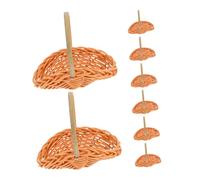 Toyvian 8pcs Miniature Handwoven Rattan Baskets with Handles Tiny Shell Shaped Flower and Candy Baskets for Dollhouse Decor Wedding Party Favors Lightweight Portable Accessories