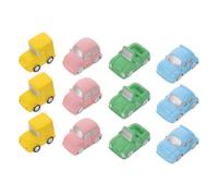 Toyvian 8pcs Miniature Resin Car Figurines with Realistic Design, Low Maintenance Tiny Vehicle Statues for Fairy Garden, Dollhouse and Micro Landscaping Decor