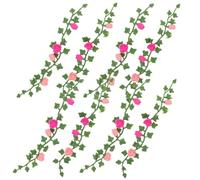 Toyvian 8pcs Miniature Rose Vines Dollhouse Accessories, Fairy Decorations for Micro Landscape, Plastic Realistic Garland, Lightweight Mini for Gardens and Custom Scenes