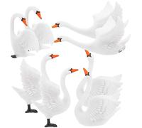 Toyvian 8pcs Miniature Swan Decoration Resin Craft Set for Bonsai and Micro Landscaping, Creative Mini Swan Models Animal Figurines for Home and Garden Ornament