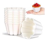 Toyvian 8pcs Plastic Jelly Pudding Molds - Reusable Mini Baking Molds for Baking Jelly Cake Moulds Mini Cheesecake Steamed Pudding, Easy Storage for Small Business Or Home Baker