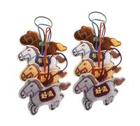 Toyvian 8pcs Plush Horse Bag Charm Soft Animal Keychain Pendant for Chinese Year Cute Home Decor Travel Accessory Positive Symbolism Functional Design Grey Brown White Yellow