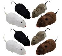 Toyvian 8pcs Plush Wind-up Mouse for Cats, Interactive Cat Chasing for Indoor Play, Random Color Set Pet Supplies