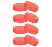 Toyvian 8pcs Red Pvc Ice Hockey Training Pucks with Matte Finish Flat Shape for Improving Skill and Precision Indoor Floor Hockey Game Practice