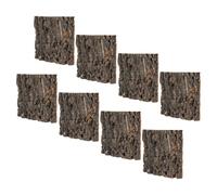 Toyvian 8pcs Reptile Cork Bark Terrarium Background - 6x6x0. 8" Natural Cork Bark for Aquarium, Bearded Dragon Enclosure Backdrop for Chameleon Lizard Snake Enclosures