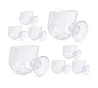 Toyvian 8pcs Small Oval Acrylic Hanging Planters for Aquariums and Hydroponic Plants, Wall-Mount Flower Holders with Suction Cups for Indoor Plant Cultivation and Aquarium Decoration