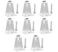Toyvian 8pcs Stainless Steel Blind Pin Bolts with Hold Down Brackets and Fixing Clips Mini Blind Bracket Set for Window Treatment Hardware Suitable for Home and Office