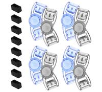 Toyvian 8pcs Swim Goggle Buckle Replacement Clip and Lock Strap Connector | Plastic, Black or Blue Dual Colour Design, Fast Release Adjuster for Lap Swimmers and Pool
