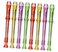 Toyvian 8pcs Transparent Clarinet Mini Flutes for Beginners Educational Musical Instruments for Hand Coordination and Hearing Development