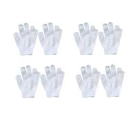 Toyvian 8pcs White Nylon Bath Gloves Set for Deep Skin Cleansing and Long Time Use, Soft Five-Finger Wash Gloves for Bathing and Body Scrub