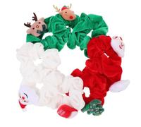 Toyvian 9pcs Christmas Hair Scrunchies Hair Bands Plush Christmas Themed for Thick for Thin for Curly Women