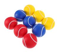 Toyvian 9pcs Elastic PU Tennis Balls for Indoor Outdoor Sports Bouncing Balls for Childrens Tennis Practice and Fun Playtime