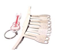 Toyvian 9pcs Fretboard Radius Gauge for Guitar and Bass Setup Metal Measurement Tools with Random Color Key Chain for Accurate Bridge Saddle Adjustments
