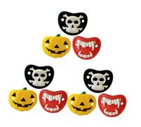 Toyvian 9pcs Halloween Pacifiers Silicone Soothers Pumpkin Skull and Vampire Designs Funny Newborn Pacifiers for Boys Shower Favors