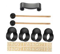 Toyvian 9pcs Tongue Drum Accessories with Finger Sleeves and Drum Mallet in Black Plastic and Silicone to Create Purer Sound and Prevent Mallets from Rolling