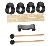 Toyvian 9Pcs Tongue Drum Finger Sleeves and Note Stickers for Steel Tongue Drum Beginners, Plastic and Silicone Material to Prevent Mallets from Rolling and Reduce Noise