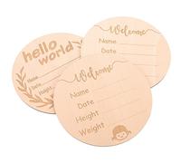 Toyvian 9pcs Wooden Name Signs for Nursery Birth Announcement Cards for Newborns One Month Arrival Cards for Hospital