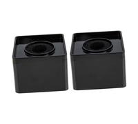 Toyvian ABS Square Cube Microphone Logo Flag Set 2pcs Shockproof and Sturdy Blank for Customisation For News Interviews