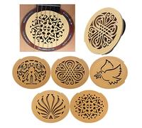 Toyvian Acoustic Guitar Soundhole Cover Wooden Feedback Control Accessory for Sound Hole Management Pattern d Design for Professional and Personal Use