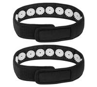 Toyvian Acupuncture Massage Belt 2pcs Black Acupressure Wrap Head Strap for Reducing Headache and Muscle Tension, Comfortable Cotton Headband for Daily Use and Skin Lift-up