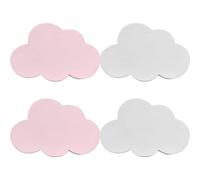 Toyvian Adhesive Wall Hooks Wooden Coat Hooks Creative Cloud Pattern Small Wall Hangers Nordic Style Boys and Bedroom 4Pcs