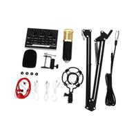 Toyvian Adjustable 11pcs Karaoke Equipment Set Condenser Microphone Noise Reduction Cantilever Bracket Live Sound Cards for Webcast Recording Gaming