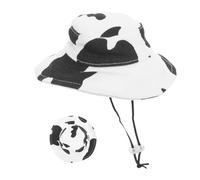 Toyvian Adjustable Cotton Pet Hat with Cute Cow Pattern Lightweight Sun Protection Cap for Dogs and Cats Comfortable Kitten Cosplay Accessory for Photos and Parties