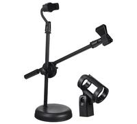 Toyvian Adjustable Desktop Microphone Stand Phone Holder Extendable Mic Stand for Tabletop Use Compatible Microphones