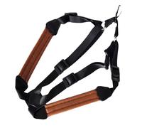 Toyvian Adjustable Double Shoulder Saxophone Strap, Padded Imitation Leather Harness, Black Sax Shoulder Belt with Even Weight Distribution for Alto Tenor Players