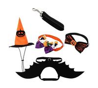 Toyvian Adjustable Halloween Pet Costume Set with Bat Wings and Elastic Hat Includes Black Wing Hat and Bow Ties for Cats and Dogs Comfortable Festival Dress Up Prop for Party Photography