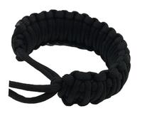Toyvian Adjustable Hand-knitted Survival Umbrella Rope Bracelet for Camera Wrist Strap Outdoor Paracord Weave Band with Military Seven-core Cord for Hiking Camping Black