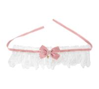 Toyvian Adjustable Lace Pet Collar with Adorable Bowknot Ornament for Cats and Dogs Comfortable Polyester and Pearl Material Decorative Neck Scarf for Daily Wear Weddings and Parties Pink