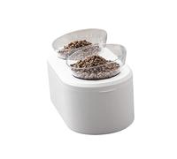 Toyvian Adjustable Oblique Mouth Cat Food Bowl White Tilted Pet Dish for Cats and Dogs Non Slip Base Transparent View Safe for Food and Water