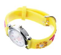 Toyvian Adjustable Silicone Wrist Watch with Flower Pattern Comfortable PU Band for Lovely Cartoon
