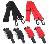 Toyvian Adjustable Snowboard Fixing Strap with Shoulder Carry Belt 2Pcs Set Black and Red Portable Ski Carrier for Winter Sports