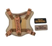 Toyvian Adjustable Tactical Cat Harness and Leash with Metal D-ring for and Walking Comfortable Vest for Small Pets and Puppies in Khaki