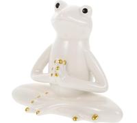 Toyvian Adorable Ceramic Frog Figurine Tea Pet Ornament Lightweight Delicate Tabletop Decor for Home Decoration and Gift for Occasions
