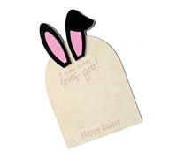 Toyvian Adorable Pink Easter Bunny Wooden Ornament Festive Room Decor Memory Keepsake for Child's Room Baby Shower